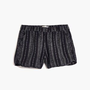 Madewell Linen-Cotton Pull-On Shorts in Jacquard Stripe